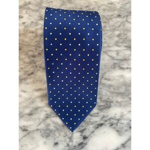Andrea Franceschi Roma Silk Polka Dot‎ Necktie Blue Yellow White Men